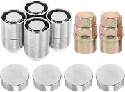 GRADENEVE Replacement Chrome Lug Nuts 10 Pcs Car Wheel Locks with Theft Dust Caps Electric Steering Wheel Locks for Automotive Modifications