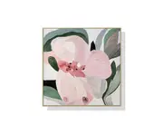 50cmx50cm Floral Hand Painting Style Wood Frame Canvas Wall Art