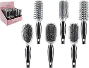 Stunning Hair Brush in Various Designs Black/Silver - Elegant, Durable and Ergonomic Design Perfect for Tangle-Free Hair Care (Pack of 1)
