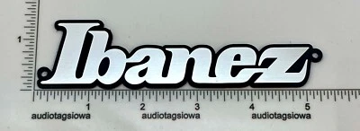 Ibanez Guitar Case Badge Custom Made Incised Logo - Incised Silver and Black
