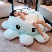 Reversible Octopus Plush Toy, Large Plush Octopus Cushion Pillow Toy Blue 90cm
