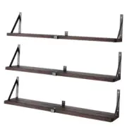 Floating Bookshelf ，33inch, Wall Mounted Shelves for Living Room, Dark Brown