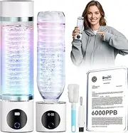 IUHFSIFS Hydrogen Water Bottle, 12000PPB in 10 Minutes, Ultra PEM Technology, SGS Certified, Touch Screen, Pressure Relief Valve, Maximum Hydrogen Concentration for Your Health