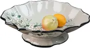 Decorative Bowls Fruit Bowl Countertop Fruit Basket Ceramic Fruit Plate Home Living Room Coffee Table Dining Table Large Fruit Bowl Retro Ceramic Tray Storage Tray Fruit Bowl for Kitchen Counter