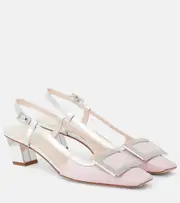 [Roger Vivier] Roger Vivier Belle Vivier patent leather slingback pumps AU 4 pink