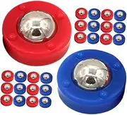 VANZACK 32pcs Table Accessories Shuffleboard Table Pucks Mini Shuffleboard Replacement Table Soccer Rollers Sliding Bead Games Rolling Beads Mini Balls Roller Tabletop Game Pucks Plastic