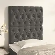 Upholstered Headboards for Bed, Adjustable Height, Dark Grey Velvet, 80 cm Wide, 2 Pcs Set for Bedroom
