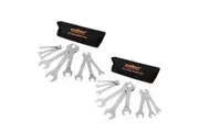 HORUSDY Super Thin 18Pc Wrench Set Open End Spanner 3mm CRV Metric & SAE w Pouch