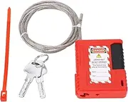 Respicefinem Lockout Tagout Cable Lock Stainless Steel Lockout Tagout Safety Padlock 1m Adjustable for Industrial Chemical Power Ideal for Industrial Chemical Power and Mining