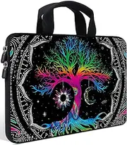 AMARY14 15 15.4 15.6 inch Laptop Handle Bag Computer Protect Case Pouch Holder Notebook Sleeve Neoprene Cover Soft Carrying Travel Case for Dell Lenovo Toshiba HP Chromebook ASUS Acer (Colorful Tree)