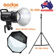 Godox SL100D 5600K LED Video Continuous Light + 95cm Grid Softbox + Light stand