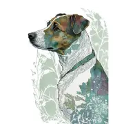 Jack Russel Dog Modern Watercolour Portrait Canvas Poster Print Picture Wall Art