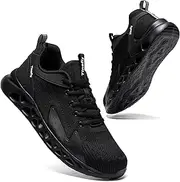 [Tinefiy] Steel Toe Shoes for Women Lightweight Comfortable Safety Shoes Cushion Steel Toe Sneakers Work Shoes Puncture Proof Shoes