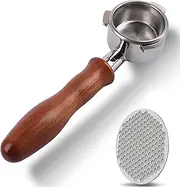 Bottomless Portafilter 54 mm Compatible with Sage/Breville Barista Express, Pro, Touch, and Impress Ergonomic Wooden Handle Bonus Puck Screen