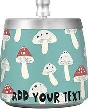 Mushroom Cartoon Style Stainless Steel Ashtray with Lid for Cigarettes for Cigarettes Outdoor Table, Portable Non-slip Cigar Cigarettes Ashtray Holder or Home Garden Decor