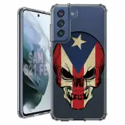 For Samsung Galaxy S20 S21 S23 S24 FE 5g TPU Case+Glass(PR Flag Skull)