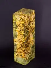 ALBINO MAPLE BURL IN SWAMP GREEN COLOR STABILISATION 131*51*30 mm