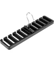 2X Belt Hanger for Closet, 10 Slot Sturdy Plastic Tie Rack Holder with Hook