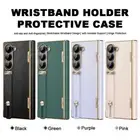 For Samsung Galaxy Z Fold6 5 4 3 Hinge Protect Retractable Wriststrap Stand Case