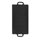 Cast Iron Grill Griddle Pan Ridged And Flat Baking Cooking Tray Kitchen NEW