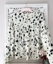 TED BAKER Dannica Yoke BLOUSE RRP £125 Size 2 UK 10 Dots Top