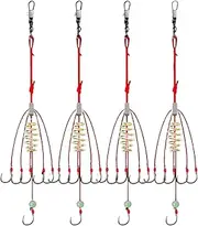 Fishing Feeder Carp Fishing Hooks with Fishing Spring Carp Feeder (Pack of 4)