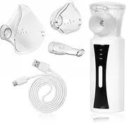 Inhalation Device Portable Nebuliser Set for Adults and Children, Rechargeable USB Inhaler Nebulizer, Ultra Quiet, Masks and Mouthpiece for Use at Home and on the Go