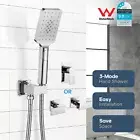 Decaura Hand Held Shower Head Set Shower Handset Square Chrome Shower Taps