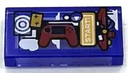 Lego New Trans-Purple Tile Flat Smooth 1 x 2 w/ Game System Tower Red Controller
