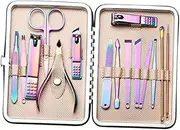 FOMIYES 15pc Manicure Kit Set Stainless Steel Nail Clippers Tools Professional Nail Cutting Kit for Home or Travel