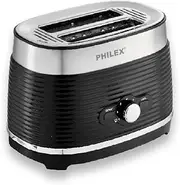 [Philex] 2-Slice Retro Electric Bread Toaster, Black