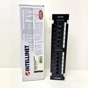 NEW Intellinet Patch Panel Cat.5e, Black Wall-mount, 12-Port, UTP, #162470