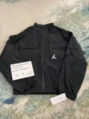 NWT Nike Air Jordan Big Kids Girls Jumpman Black Woven Taping Jacket Sz L FRESHP