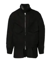 Sacai Rip Stop Zip-Up Bomber Jacket 1,2,3,4 Black