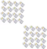 2sets Ethernet Cable for Computer Modular Network Connector Cat 6a Data Crimps Compact and Easy to Use 100pcs*2