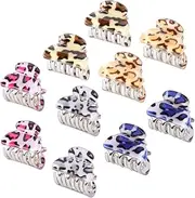 10Pcs Leopard Print Mini Claw Clips Durable Acrylic Hair Accessories for Women for Elegant Hairstyles and Bangs Stylish Claw Hairpins for Everyday Use