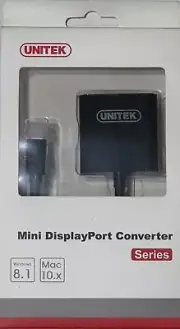 New In Box Unitek Mini DisplayPort To VGA Converter Y6327BK