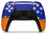 Skin Sony PS5 Controller Ripped Colors Blue Orange