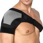 Shoulder Brace - Support and Compression Sleeve - Stability Strap with Ice Pack Pocket - Dislocated Sholder - Adjustable for Men and Women,Right