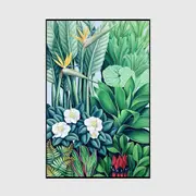 GGP Wall Art 70Cmx100Cm Tropical Plants Black Frame Canvas