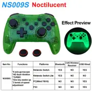 2PCS Bluetooth 2.4G Wireless Controller For Nintendo Switch Pro PC TV Box Smart Phone Tablet PS3 Tesla Shock Joystick Gamepad With Box 1PC Noctilucent
