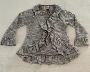 NWT Sophie Catalou Atelier Girls Size3 Hi-Lo Cardigan Sweater Cotton Space Dyed