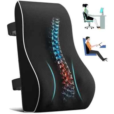 Car Seat Chair Back Lumbar Supports Car Waist Rest Rebound Memory Foam Cushions