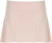 [STKARCV] Fairycore Knitted Short Cute Coquette Low Rise Loose Solid Mini Skirts for Women Aesthetic Clothing