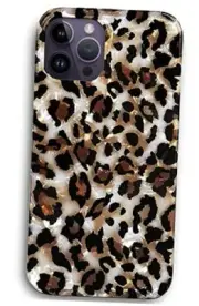 iPhone 14 Pro Max Case - Luxury Sparkle Clear Leopard Print Soft Bling