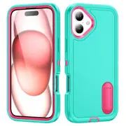 MCC Shockproof iPhone 16 Case Cover Heavy Duty with Stand Apple iPhone16 [Light Blue+Magenta]