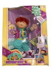 1990 Cabbage Patch Kids HAPPY BIRTHDAY Doll Red Hair Gabriel Brook MIB
