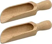 Wooden Scoop (2Pcs), 5.51x1.57 Inch Natural Wooden Spoon for Salt, Sugar, Coffee, Tea, Spices