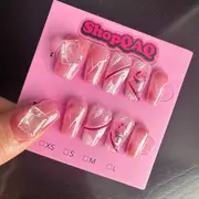 Desert Rose" Hand-Painted Gradient Press-On Nails - 2024 New Arrival, Elegant & Sophisticated Handmade Nail Art