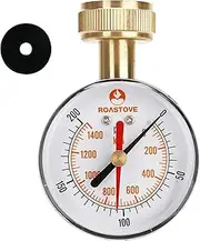 Roastove 2-1/2" Water Pressure Test Gauge, House & Garden Hose Pressure Gauge, 3/4" Female Hose Thread, 0-200 psi/kpa with Red Drag Pointer